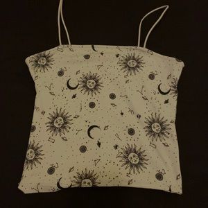 moon and sun mint crop top, Medium